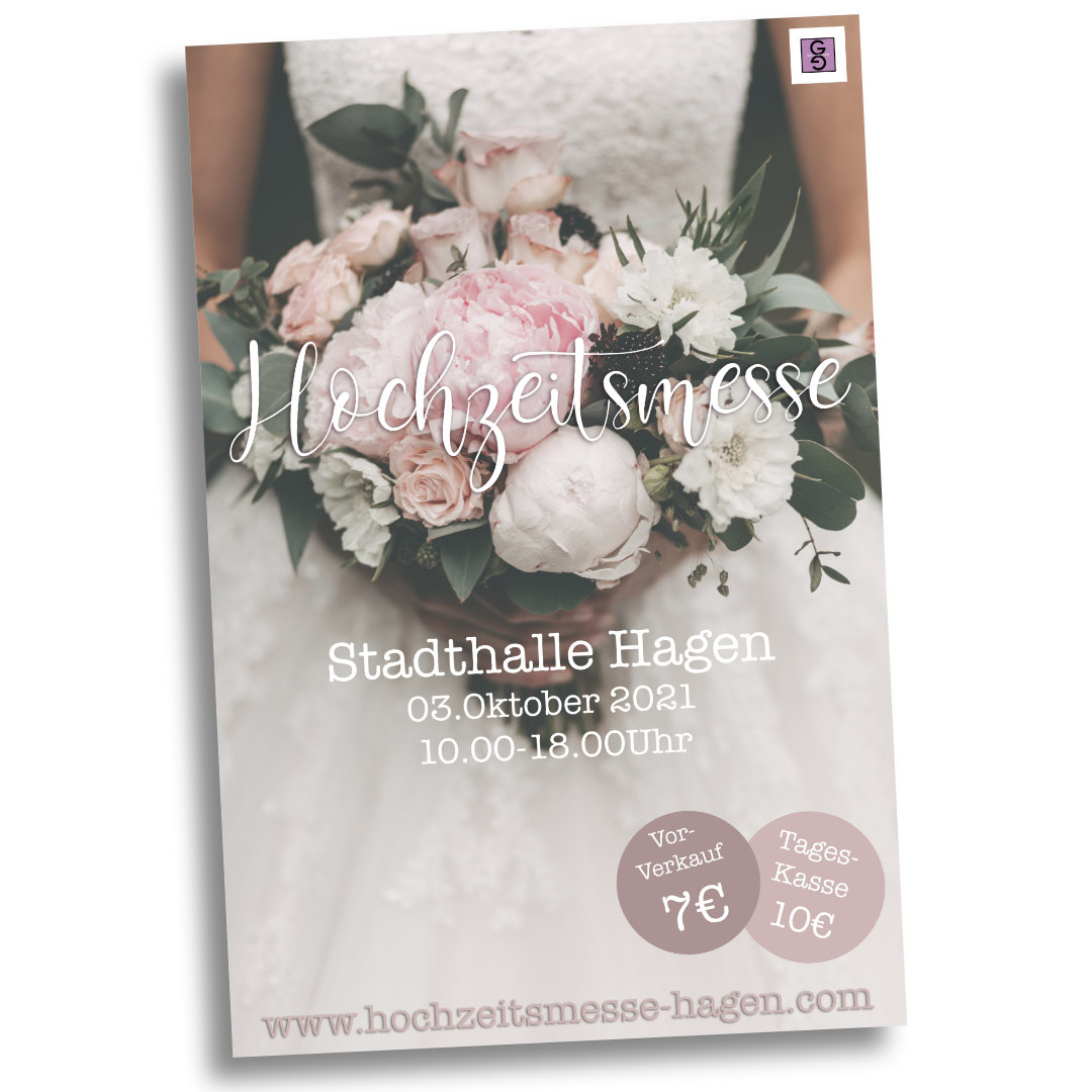 Plakat zur Hochzeitmesse in Hagen im Oktober 2021 - Stadthalle Hagen